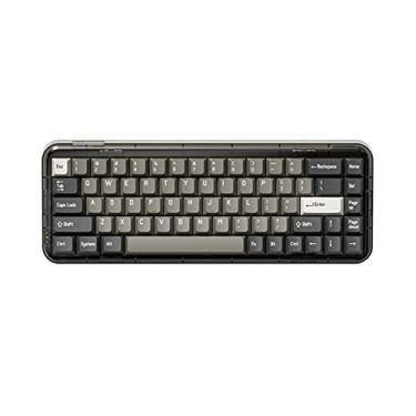 Imagem de Mini -teclado mecânico transparente preto, junta Bluetooth 2.4g sem fio RGB Hot Swap Gaming Teclado, interruptor de prata