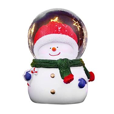 Imagem de Globo de Neve de Natal, Bola de Cristal Brilhante para Natal e Ano Novo, Bola de Cristal de Natal Iluminada, Decoração de Globo de Neve de Papai Noel/boneco de Neve (boneco de neve grande)