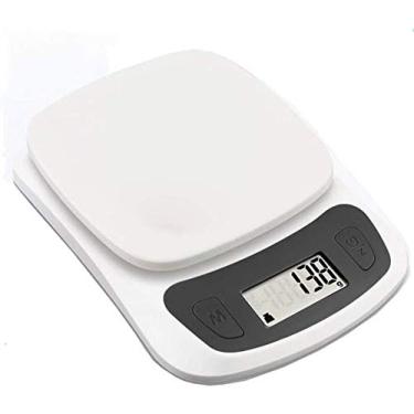 Imagem de balança digital de alimentos, balança de cozinha balança digital eletrônica balança doméstica de 5kg / 1g, balança de cozinha compacta e branca