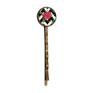 Imagem de Red Rose Desenho Art Plant Retro Metal Hair Bobby Pin Headwear