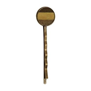 Imagem de Tecido linho, barra tripla, marrom, abstrato, retrô, metal, cabelo, bobby Pin Headwear