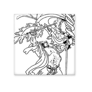 Imagem de Pedra adorna de tijolo vitrificado com desenho de reinos romance