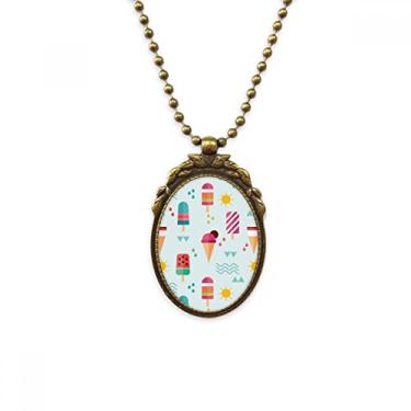 Imagem de DIYthinker Sun Mountain River picolé doce sorvete antigo colar com pingente de contas vintage