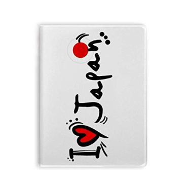 Imagem de Diário de capa macia com estampa de coração I Love Japan Word Flag