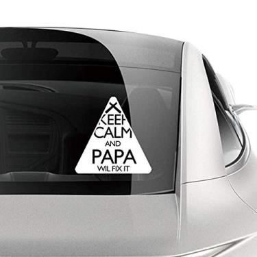 Imagem de DIYthinker Adesivo Keep Calm and Papa Wil Fix It citação para carro, motocicleta, bicicleta, bagagem