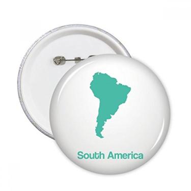Imagem de Mapa de ilustração verde da América do Sul Pinos Redondos Emblema Decoração de Roupas 5 peças Presente