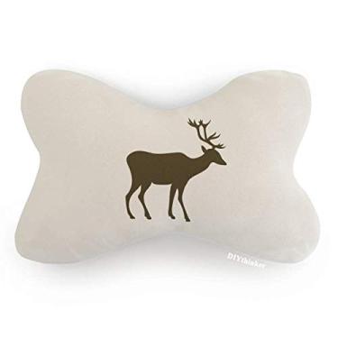 Imagem de DIYthinker Almofada de apoio de cabeça para decoração de pescoço com desenho de animal fofo de veado preto