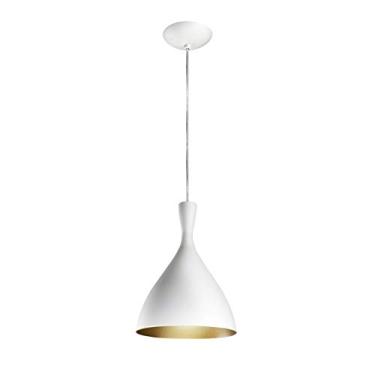 Imagem de Pendente Pear 1 CFL 25W Ø200x285MM, New Line, Pendente Pear PSNT305BTDO, 25W, Branco com Dourado, Médio