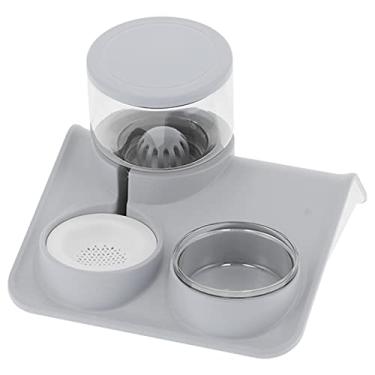 Imagem de Tigelas de alimentação, fonte de água para gatos, princípio de sifão de comida para cães para gatos (bebedor de telhado cinza)