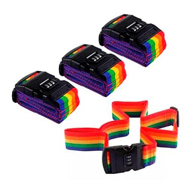 Imagem de Fita Segurança Ajustável Com Segredo 2 Metros 3 unidades Mala Bagagem