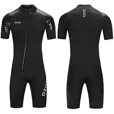 Imagem de Fato De Mergulho Shorty Masculino 3mm Engrossar Terno De Mergulho Manga Curta Frontal Zip Neoprene Uma Peça Mergulho Submarino Pesca Submarina Surfe Natação Mergulho Térmico Fatos Molhados Mantenh