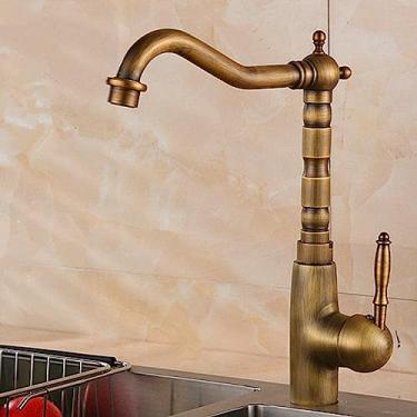 Imagem de Torneira de banheiro de latão antigo Torneira giratória para lavatório para pia Torneira misturadora para banheiro Cozinha Torneira para lavatório Torneiras para lavatório Misturadores de co