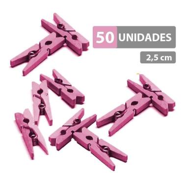 Imagem de Mini Pregador Prendedor Madeira Fotos Convites - 50 Unidades