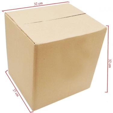 Imagem de Caixa De Papelão Quadrada E Funda 20 Un Embalagens 32cm x 27cm x 32cm