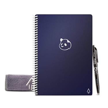 Imagem de Rocketbook Panda Planner – reutilizável 2021 diário, semanal, mensal, planejador com 1 caneta Pilot Frixion e 1 pano de microfibra incluído – capa azul escuro, tamanho executivo (15 x 22 cm)