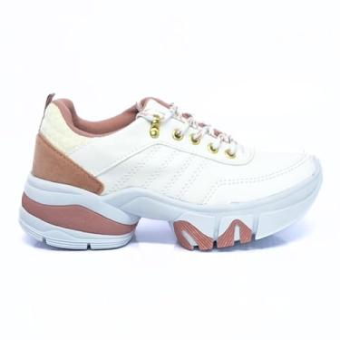 Imagem de Tênis Casual Chunky Sneaker Confortável (Branco Nude, BR, Adulto, Numérico, 38)
