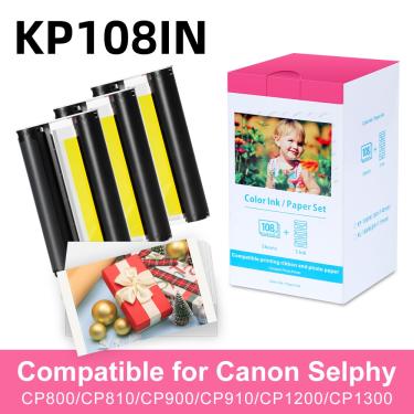 Imagem de Zodzi tinta cassete foto conjunto de papel compatível para canon selphy cp900 cp910 cp1200 cp1300