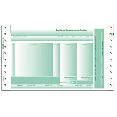 Imagem de Contra Cheque (Holerit/Recibo de Pagamento) Sem envelope com carbono (LAB02) Verde Caixa com 2000 jogos
