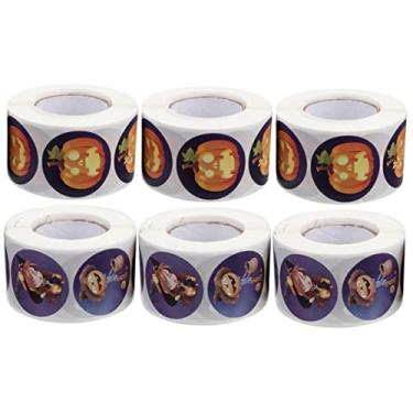 Imagem de Vaguelly 6 Rolos Adesivos Adesivo Decorativo Etiqueta Decorativa Do Saco Do Presente Rótulo De Presente De Halloween Presentes Infantis Marcação Abóbora Papel Cartão Postal
