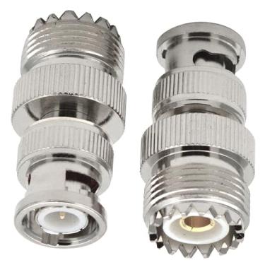 Imagem de MOOKEENONE UHF SO239 fêmea para BNC macho conectores conector coaxial RF adaptador coaxial para antena CB de rádio amador, 2 peças