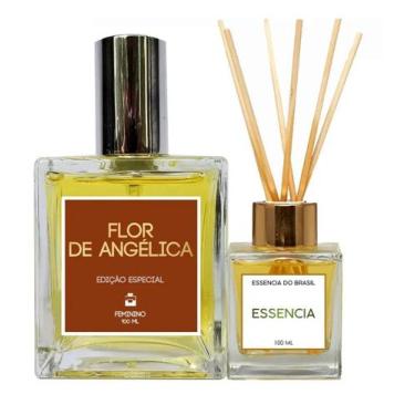 Imagem de Kit Perfume Feminino Flor Angélica 100ml + Difusor Para Casa - Essênci