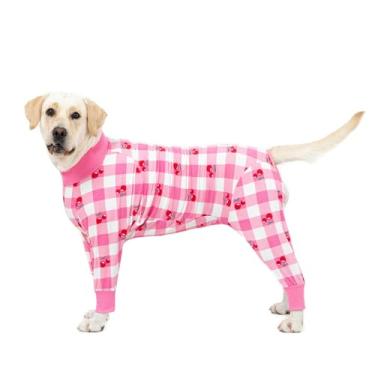 Imagem de Macacão de recuperação de cachorro rosa feminino masculino para cães pós-cirurgia médio grande macacão leve para recuperação de cães para evitar lamber ferimentos cirúrgicos, pijama de cachorro,