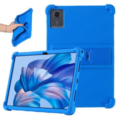 Imagem de Capa de silicone macio à prova de choque leve antiderrapante para crianças com suporte para Lenovo Tab M11 (TB-330FU/330XU) 11 polegadas (azul)