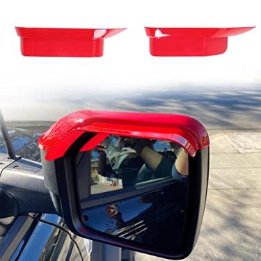 Imagem de RERPRO Capa protetora de viseira de chuva espelhada para Ford Bronco 2/4 portas 2021 2022 2023 2024 retrovisor lateral espelho de chuva sobrancelha acessórios de decoração externa, 1 par vermelho
