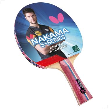 Imagem de Butterfly Raquete de tênis de mesa Nakama S-3 – remo profissional aprovado pela ITTF – borracha Flextra – remo de Ping Pong de carbono – 2 bolas de pingue-pongue incluídas