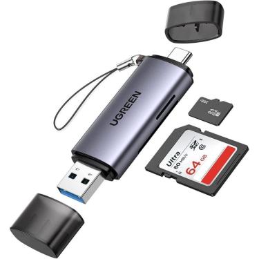 Imagem de Leitor de cartão ugreen 2 em 1 usb tipo c 3.0 micro sd tf