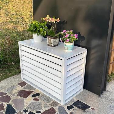 Imagem de Capa de alumínio para ar condicionado, mini capa dividida decorativa para unidade ac, área externa, cerca de privacidade para todos os climas, branco, a