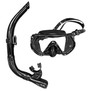 Imagem de Kit Óculos De Mergulho Máscara Snorkel + Respirador Completo Profissional Anti-Embaçante Conjunto Snorkeling Seco Mergulho Marca ATM