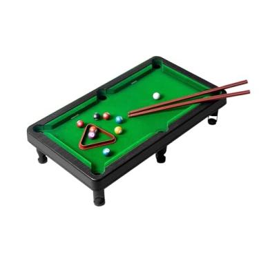 Imagem de YIJU Mini conjunto de piscina de mesa, jogo de bilhar doméstico portátil mesa escritório snooker bolas de jogo para sala de jogos barra jardim de infância, 44x24x9.5cm