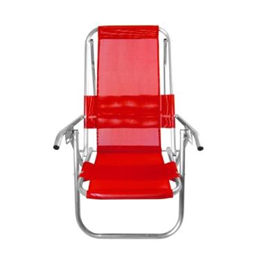 Imagem de CADEIRA DE PRAIA DEITAR ALTA 5 POSIÇÕES 110KG (VERMELHO)