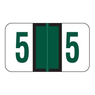Imagem de Doctor Stuff - File Folder Labels, Number 5, JETER 6190 Match - JXNM Series Chart Stickers, Dark Green, 15/16" x 1-5/8", #5, 500/Roll