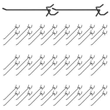 Imagem de Yauhar Conjunto sortido de 50 peças de ganchos para quadro de 15 cm, ganchos de metal com furo de 2,5 mm, 4 mm de diâmetro, gancho para pendurar na parede para organização de garagem (preto)