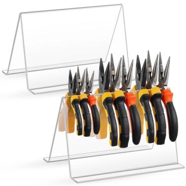Imagem de CroBlissful 2 peças de porta-alicates de acrílico, 20 x 12 x 10 cm, mini alicate organizador de ferramentas de joias para banco de trabalho, estúdio e galpão de ferramentas, pinças de armazenamento de