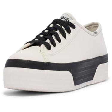 Imagem de Keds Couro feminino triplo, Branco/Preto Bumper Foxing Stripe, 40
