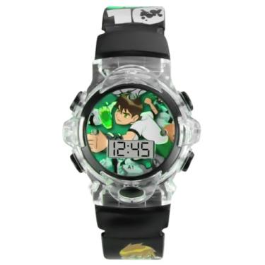 Imagem de Relógio Digital Infantil Led Personagem Divertido Resistente à Água Super Herói Criança Feliz com Luz Colorida e Pulseira de Silicone Hipoalergênica Ajustável (Ben-10)