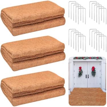 Imagem de ZeeDix Pacote com 3 tapetes antiderrapantes de 78,7 x 203,2 cm para gelo e neve - tapete de fibra de coco natural para jardim, porta da frente, escadas, varanda ao ar livre e caminhadas mais seguras