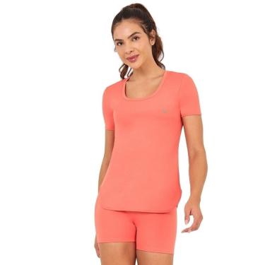 Imagem de Camiseta Eterna Alongada Alto Giro Feminina - Salmão-Feminino