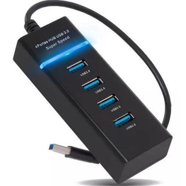 Imagem de Hub Cabo Usb 3.0 4 Portas High Speed Hd HBP4 Preto - Rhos