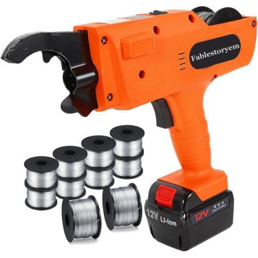 Imagem de Máquina de amarrar vergalhões automática portátil, 1500mAh / 13200mAh Ferramenta de amarração de haste de barra de aço portátil recarregável 8-34mm / 30-60mm Ferramenta de amarração de verga