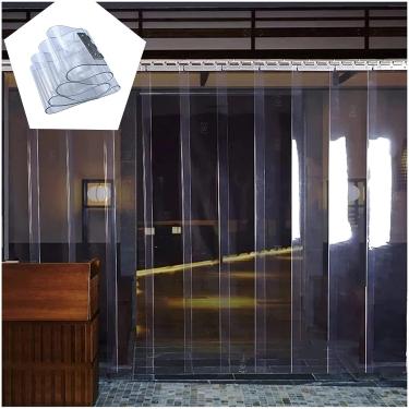 Imagem de Cortina de tira de vinil de plástico transparente à prova d'água persianas verticais de PVC Cortina de freezer de PVC para lojas, fábricas, shoppings