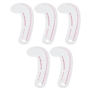 Imagem de Réguas de Curva de Costura, 5 Peças de Régua Multifuncional Transparente de Alta Precisão para Fazer Projetos de Costura Artesanal, Material Transparente, Melhor para Designers,