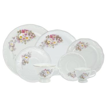 Imagem de Aparelho de Jantar Chá e Café Porcelana Schmidt 42 peças - Dec. Vitori