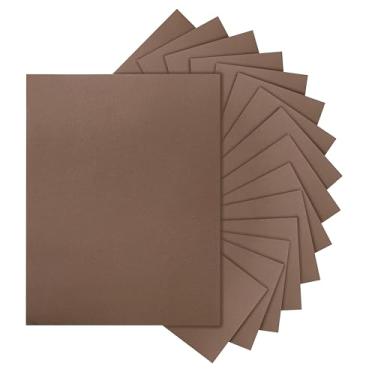 Imagem de Silunkia 100 folhas de cartolina cor café 8,5 x 11 papel artesanal, 200 gsm/34 kg, cartolina marrom escuro para fazer cartões, cartões de visita, menus, papel certificado