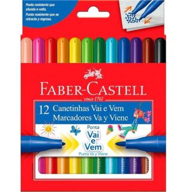Imagem de Canetinhas Faber Castell com 12 cores - Ponta vai e vem
