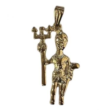 Imagem de Meta Atacado, Pingente Orixá Exú em Metal - Escolha na Cor Cor:Exú Imagem 3,1 cm Dourado