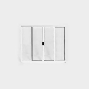 Imagem de Janela de Alumínio de Correr 100x150cm 4 Folhas sem Grade Plus Lux Esq